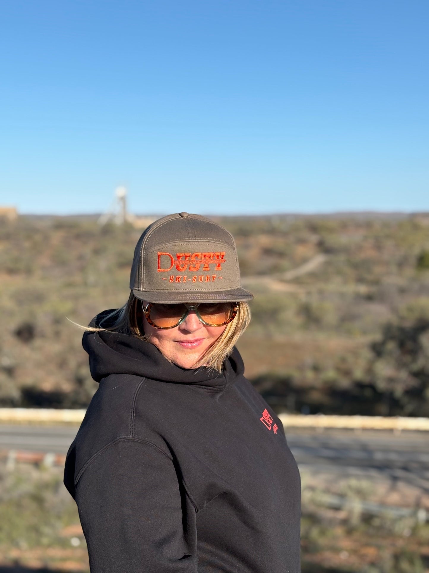 Dusty 7-Panel Snapback Cap-Og Walnut/Orange