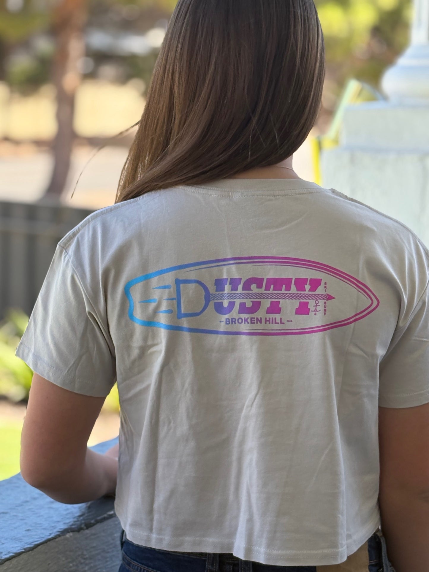 Limited Edition Ladies Crop Tee - Charcoal/Bone