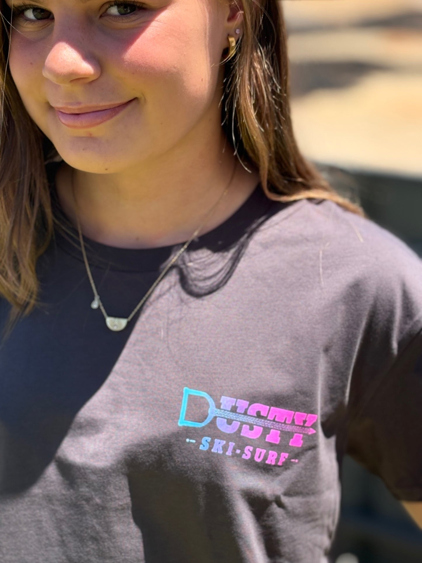 Limited Edition Ladies Crop Tee - Charcoal/Bone